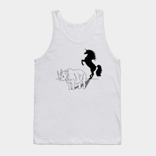 Rhino with unicorn shadow Tank Top